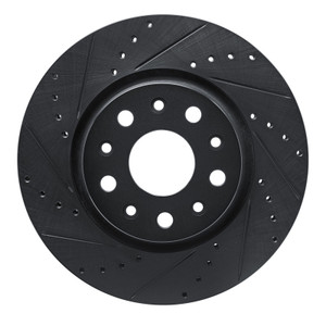 R1 18-25 Jeep Gladiator Front Left Drilled & Slotted Black Brake Rotor
