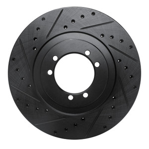 R1 96-06 Hummer H1 Rear Left Front Left Drilled & Slotted Black Brake Rotor