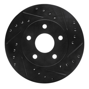 R1 80-89 Buick CENTURY Front Right Drilled & Slotted Black Brake Rotor