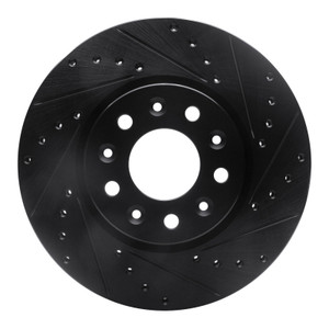 R1 16-21 Buick Regal Sportback Front Right Drilled & Slotted Black Brake Rotor