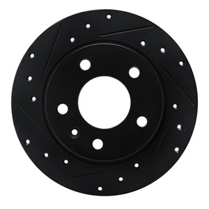 R1 20-25 Buick Encore GX Rear Left Drilled & Slotted Black Brake Rotor
