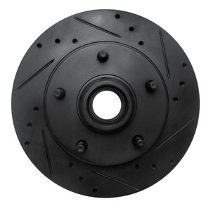 R1 94-99 Dodge Ramcharger (Mexico) Front Right Drilled & Slotted Black Brake Rotor
