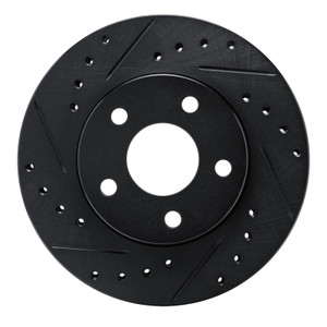 R1 82-84 Buick SKYHAWK Front Left Drilled & Slotted Black Brake Rotor