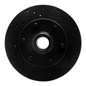 R1 88-96 Chevrolet C2500 Front Right Drilled & Slotted Black Brake Rotor