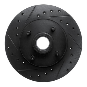R1 78-93 Ford Fairmont Front Left Drilled & Slotted Black Brake Rotor
