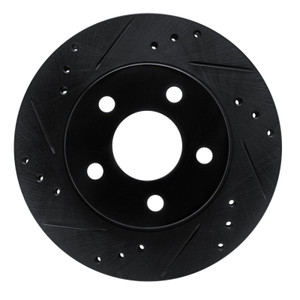 R1 86-92 Ford Taurus SHO Rear Left Front Left Drilled & Slotted Black Brake Rotor