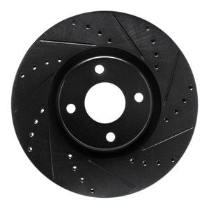 R1 18-22 Ford Ecosport Front Right Drilled & Slotted Black Brake Rotor