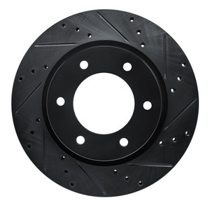 R1 19-25 Ford BRONCO Front Right Drilled & Slotted Black Brake Rotor