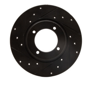 R1 74-84 Ford COURIER (USA/Canada) Front Left Drilled & Slotted Black Brake Rotor