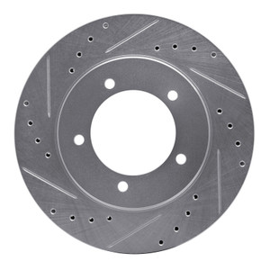 R1 99-08 Chevrolet Tracker Front Left Drilled & Slotted Silver Brake Rotor