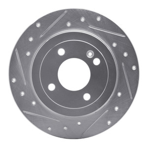 R1 12-25 Dodge Attitude (Mexico) Rear Left Drilled & Slotted Silver Brake Rotor