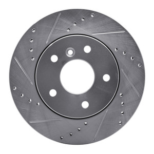 R1 99-04 Land Rover Discovery Front Left Drilled & Slotted Silver Brake Rotor