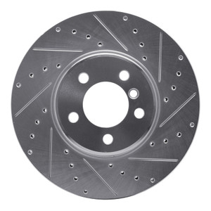 R1 03-05 Land Rover Range Rover Front Right Drilled & Slotted Silver Brake Rotor