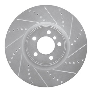 R1 10-12 Land Rover Range Rover Front Right Drilled & Slotted Silver Brake Rotor