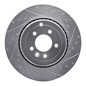 R1 10-13 Land Rover Range Rover Sport Rear Right Drilled & Slotted Silver Brake Rotor
