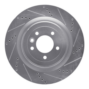 R1 13-25 Land Rover Defender 90 Rear Right Drilled & Slotted Silver Brake Rotor