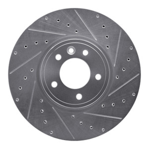 R1 18-20 Land Rover Range Rover Sport Front Right Drilled & Slotted Silver Brake Rotor