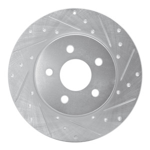 R1 01-08 Ford Mondeo (Mexico) Rear Right Drilled & Slotted Silver Brake Rotor