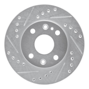 R1 94-02 Ford ASPIRE Front Left Drilled & Slotted Silver Brake Rotor