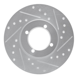 R1 74-79 Lotus Elite Front Right Drilled & Slotted Silver Brake Rotor