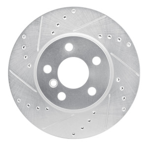 R1 14-21 Mini Cooper (Excl Clubman) Front Left Drilled & Slotted Silver Brake Rotor