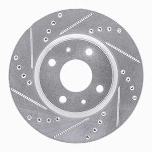 R1 90-93 Asuna SUNFIRE Rear Left Drilled & Slotted Silver Brake Rotor
