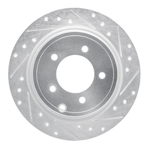 R1 07-17 Chrysler SEBRING Rear Right Drilled & Slotted Silver Brake Rotor