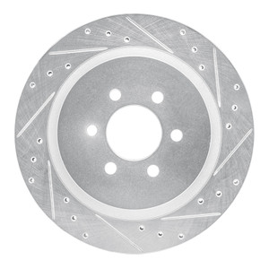 R1 92-02 Dodge Viper Rear Right Drilled & Slotted Silver Brake Rotor