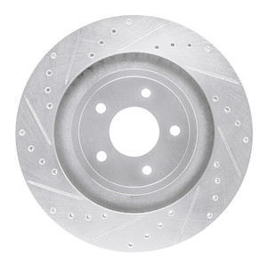 R1 08-14 Chrysler 200 Front Left Drilled & Slotted Silver Brake Rotor