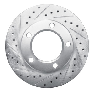 R1 80-93 Dodge W100 Front Left Drilled & Slotted Silver Brake Rotor