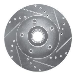 R1 87-90 Dodge DAKOTA RWD Front Right Drilled & Slotted Silver Brake Rotor