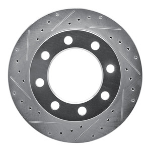 R1 89-93 Dodge W350 Front Left Drilled & Slotted Silver Brake Rotor