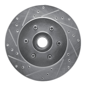 R1 93-96 Dodge DAKOTA RWD Front Left Drilled & Slotted Silver Brake Rotor