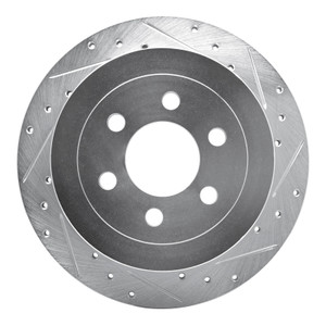 R1 03-04 Dodge DAKOTA RWD Rear Right Drilled & Slotted Silver Brake Rotor