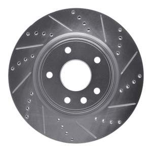 R1 12-25 Chrysler Pacifica Front Right Drilled & Slotted Silver Brake Rotor