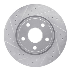 R1 11-22 Dodge Durango Front Left Drilled & Slotted Silver Brake Rotor