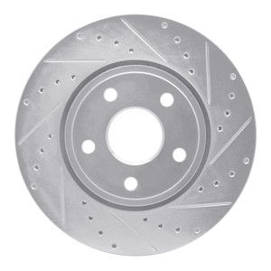 R1 11-22 Dodge Durango Front Right Drilled & Slotted Silver Brake Rotor