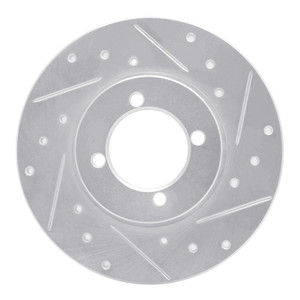 R1 74-87 Dodge COLT Front Right Drilled & Slotted Silver Brake Rotor