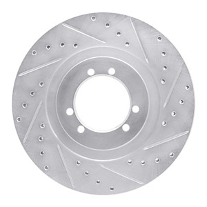 R1 96-06 Hummer H1 Front Right Rear Right Drilled & Slotted Silver Brake Rotor
