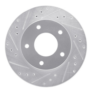 R1 77-80 Buick LeSabre Rear Left Drilled & Slotted Silver Brake Rotor