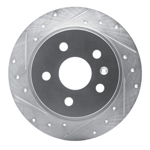 R1 11-16 Buick LaCrosse Rear Left Drilled & Slotted Silver Brake Rotor