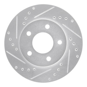 R1 01-07 Buick Rendezvous Front Left Drilled & Slotted Silver Brake Rotor