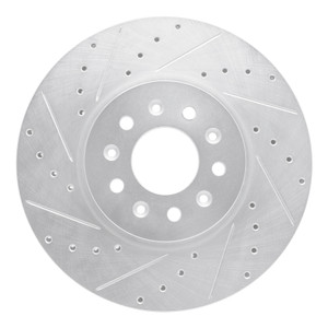 R1 16-21 Buick Regal Sportback Front Left Drilled & Slotted Silver Brake Rotor