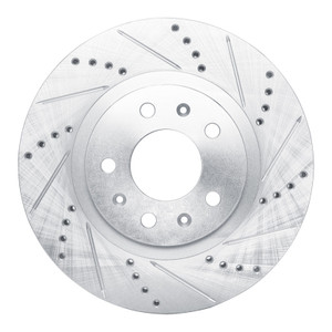 R1 03-07 Cadillac CTS Front Right Drilled & Slotted Silver Brake Rotor
