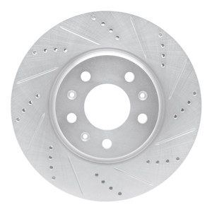 R1 03-08 Cadillac SEVILLE Front Right Drilled & Slotted Silver Brake Rotor