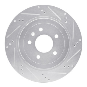 R1 05-11 Cadillac STS Rear Right Drilled & Slotted Silver Brake Rotor