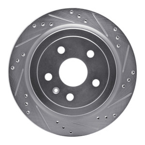 R1 08-19 Cadillac CTS Rear Right Drilled & Slotted Silver Brake Rotor
