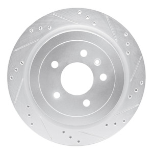 R1 13-19 Cadillac ATS Rear Right Drilled & Slotted Silver Brake Rotor