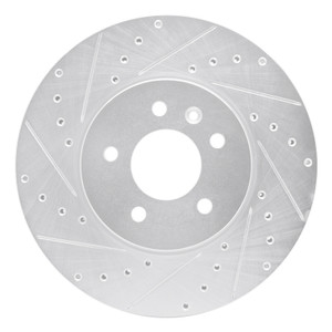 R1 13-25 Cadillac ATS Front Left Drilled & Slotted Silver Brake Rotor