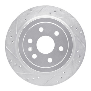 R1 10-16 Cadillac SRX Rear Left Drilled & Slotted Silver Brake Rotor